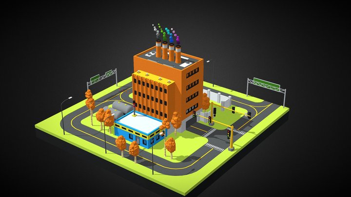 Industrial Town – Modello 3D gratuito STL