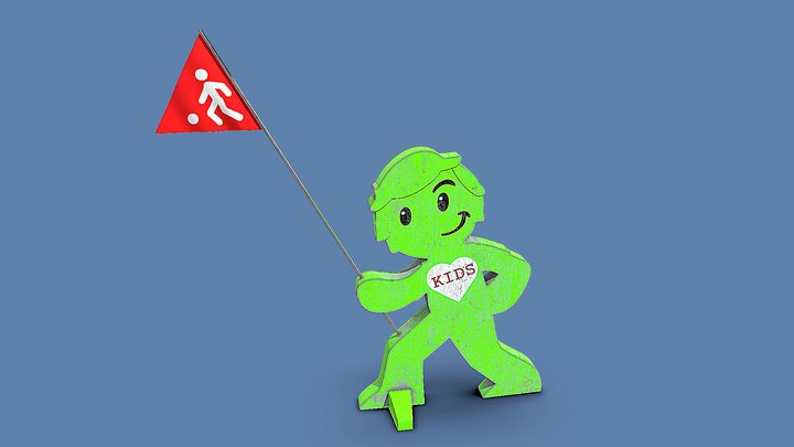 Running kids street sign. – Free 3D Model STL