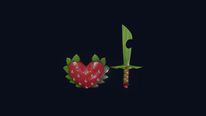 LeafSword and StrawberryShield 3D Model