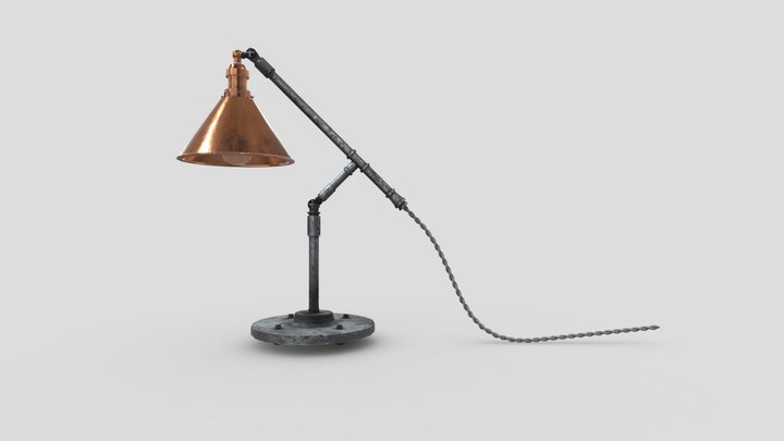 Industrial Pipe Lamp 3D Model