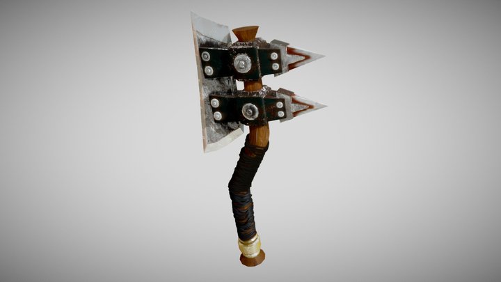 Axe Old Rusty Fantasy 3D Model