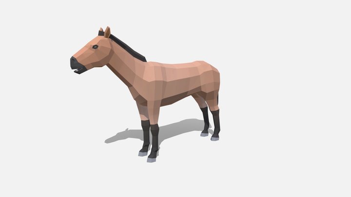 Low poly western horse 3D Model