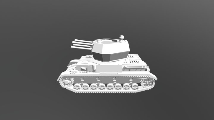 FlakPanzer IV Wirbelwind 3D Model