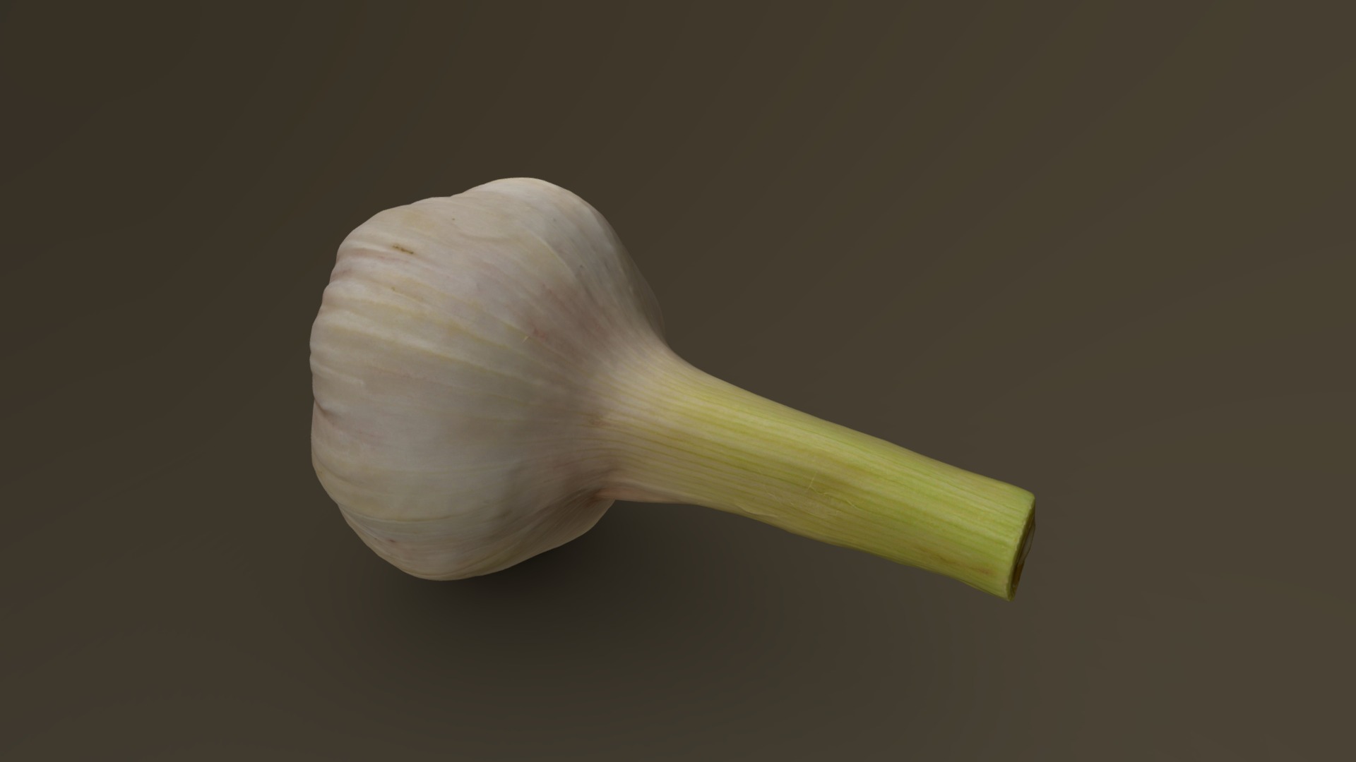 3D model Fresh Garlic Head 01 - This is a 3D model of the Fresh Garlic Head 01. The 3D model is about a white mushroom with a green stem.