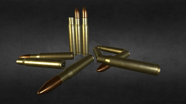 .30-06 Cal Rounds 3D Model