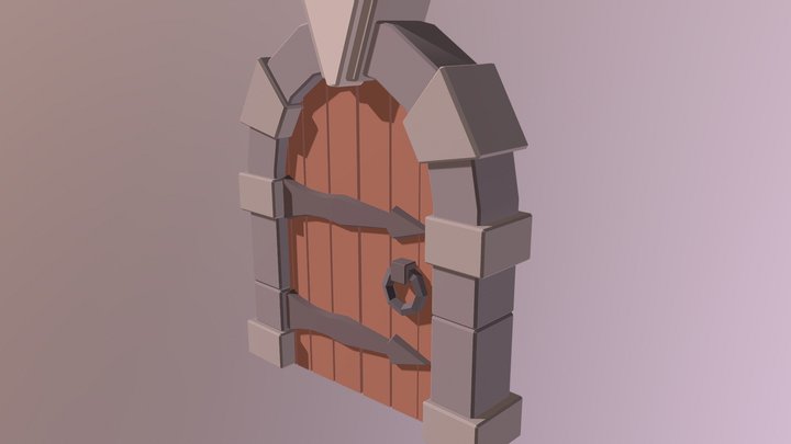 Lowpoly Door Dungeon 3D Model