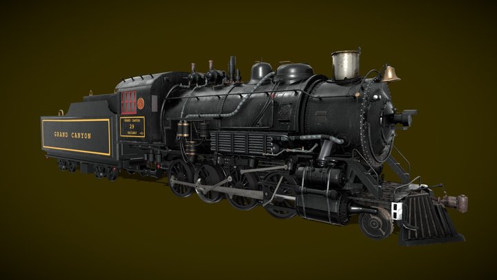 Steam Train (Animated) 3D Model