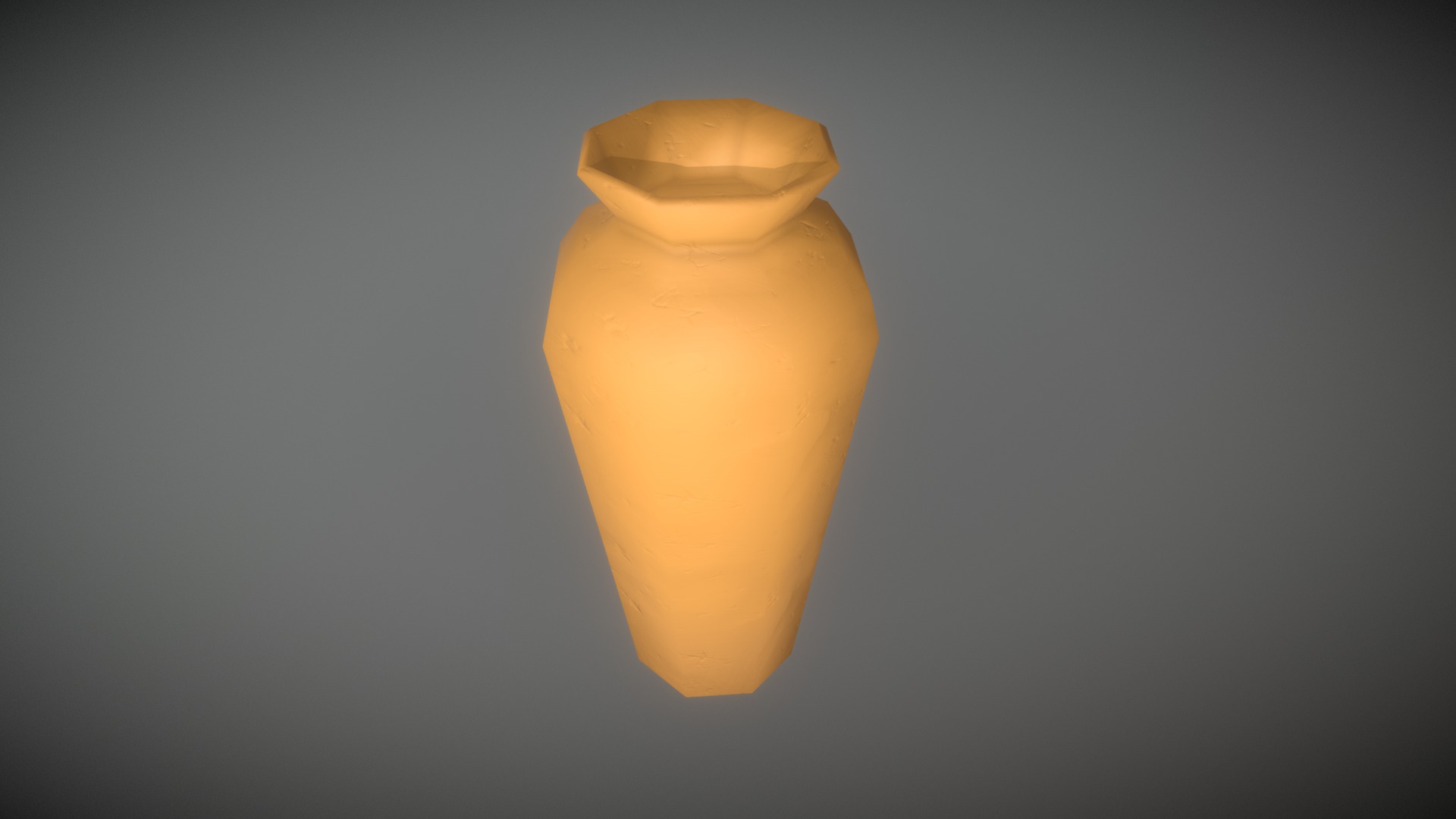 3D model Game Ready Small Clay Vase low-poly - This is a 3D model of the Game Ready Small Clay Vase low-poly. The 3D model is about a yellow light bulb.