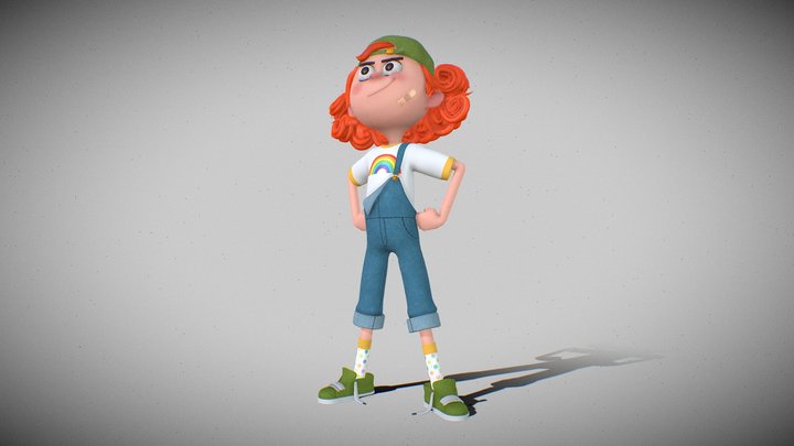 Red Hair Kid 3D Model
