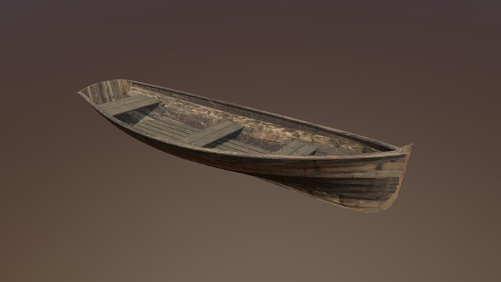 Small Wooden Boat 3D Model