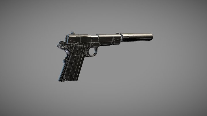 Low poly M1911 3D Model