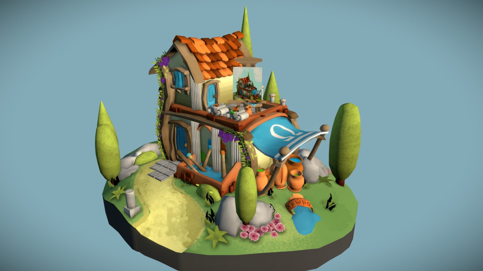 DAE villages: house of a Greek painter