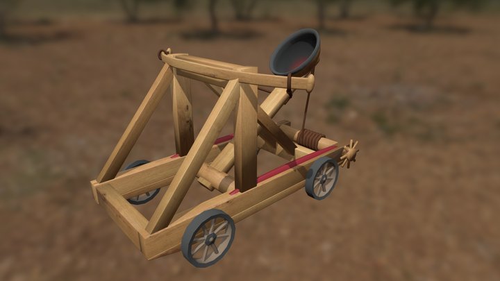 Animated Catapult Unit for RTS 3D Model
