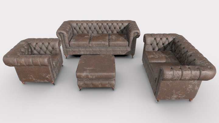 Sofa Set Model 3D Model