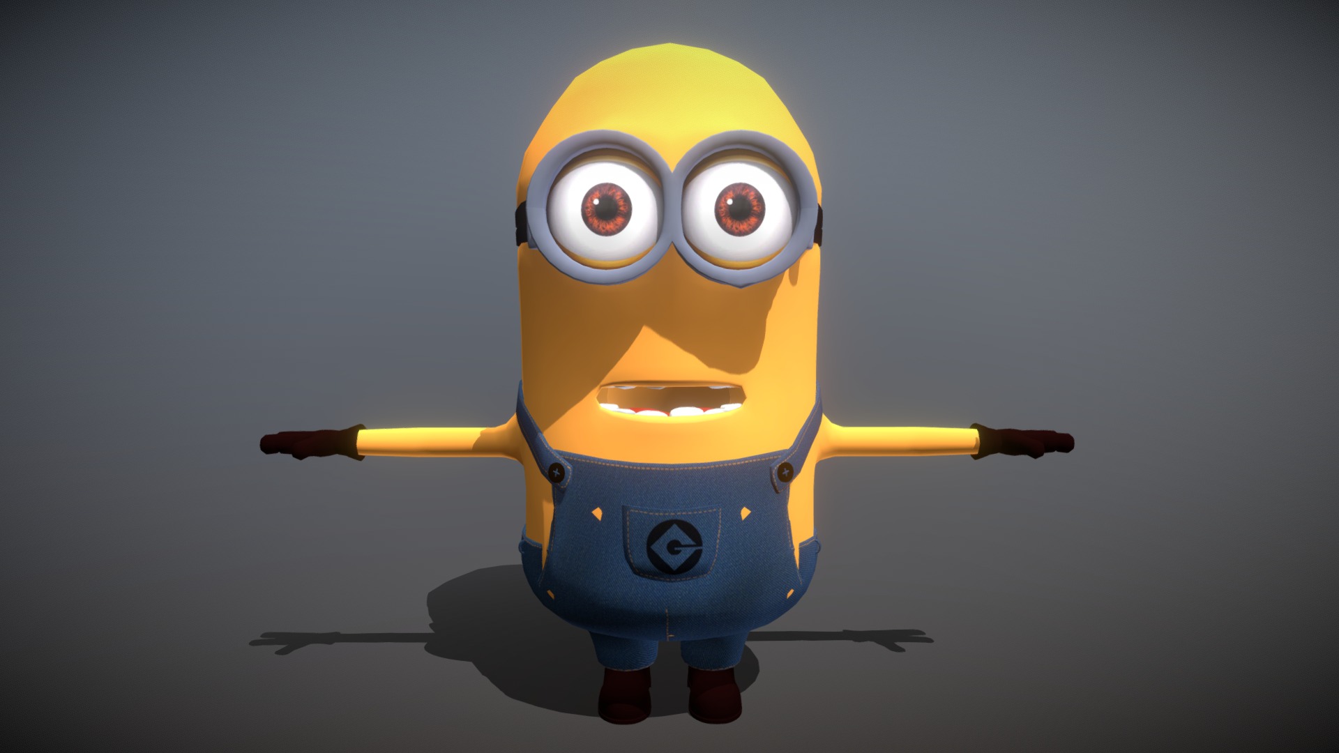 3D model Minions_02 - This is a 3D model of the Minions_02. The 3D model is about a toy figure with large eyes.