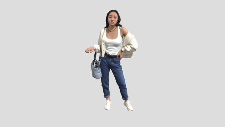 Effortless Casual Cardigan and Jeans – Modello 3D gratuito STL