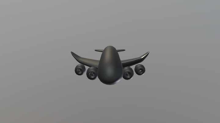 Airplane toy purple 3D Model