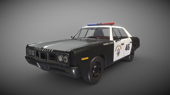 dodge polarao 1969 police car 3D Model