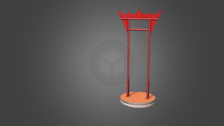The Towering Red Giant Swing Portal Landmark 3D Model