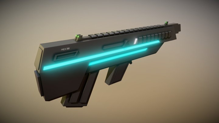 Unity Simple Scope Shader - MCX 32 Assault Rifle 3D Model