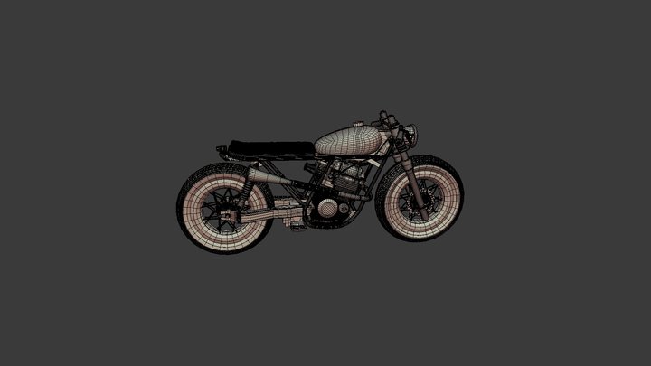 cafe racer motorcycle 3D model 3D Model