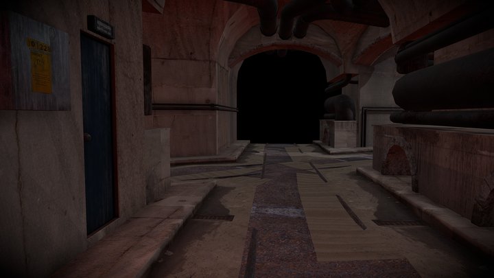 Subway Tunnel (Intersection) 3D Model