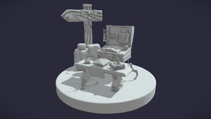 Resting place at waypoint 3D Model