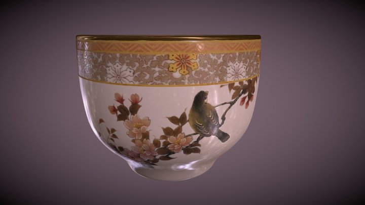 Japanese porcelain cup 3D Model