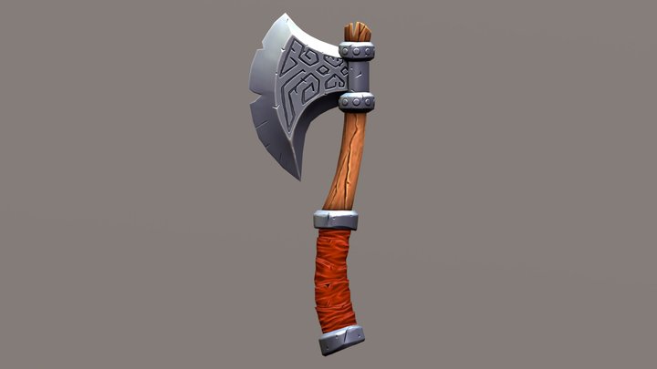 Stylized Viking Axe_Complete_Tutorial_on_YouTube 3D Model