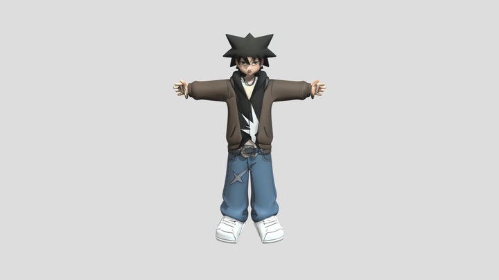 Anime-style male character 3D Model