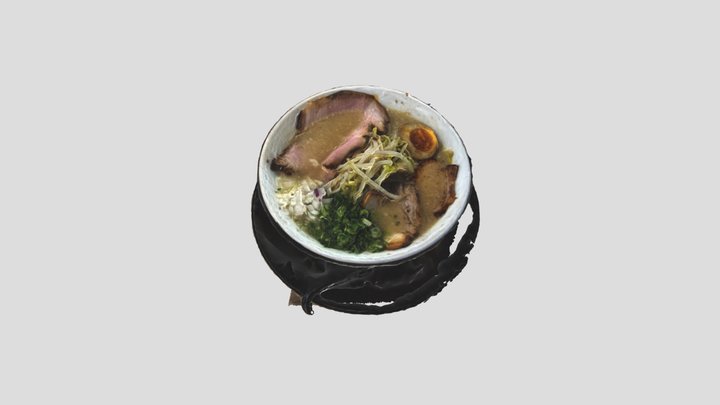 豚人 鹽味豚骨拉麵 Texture 3D Model