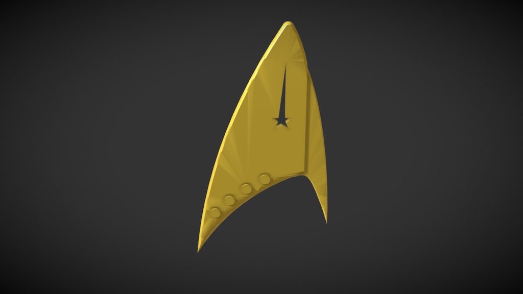 Star Trek Discovery Badge 3d Model By Erinwinick [09bf0e1] Sketchfab