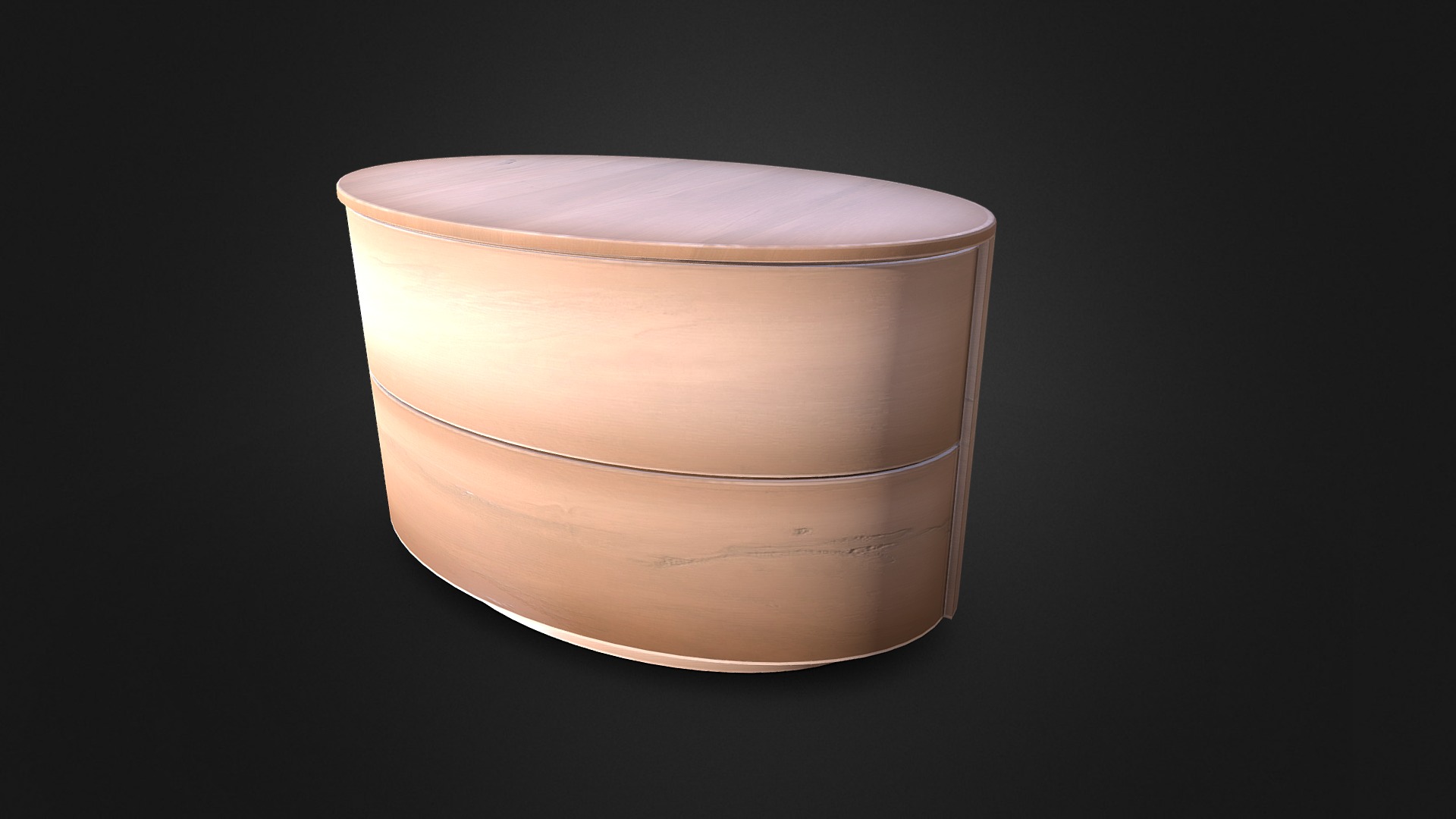 3D model Minimal Modern Nightstand - This is a 3D model of the Minimal Modern Nightstand. The 3D model is about a white bowl with a black background.