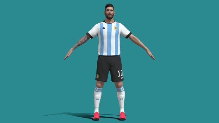 3D Rigged Messi Argentina Worldcup 2022 3D Model