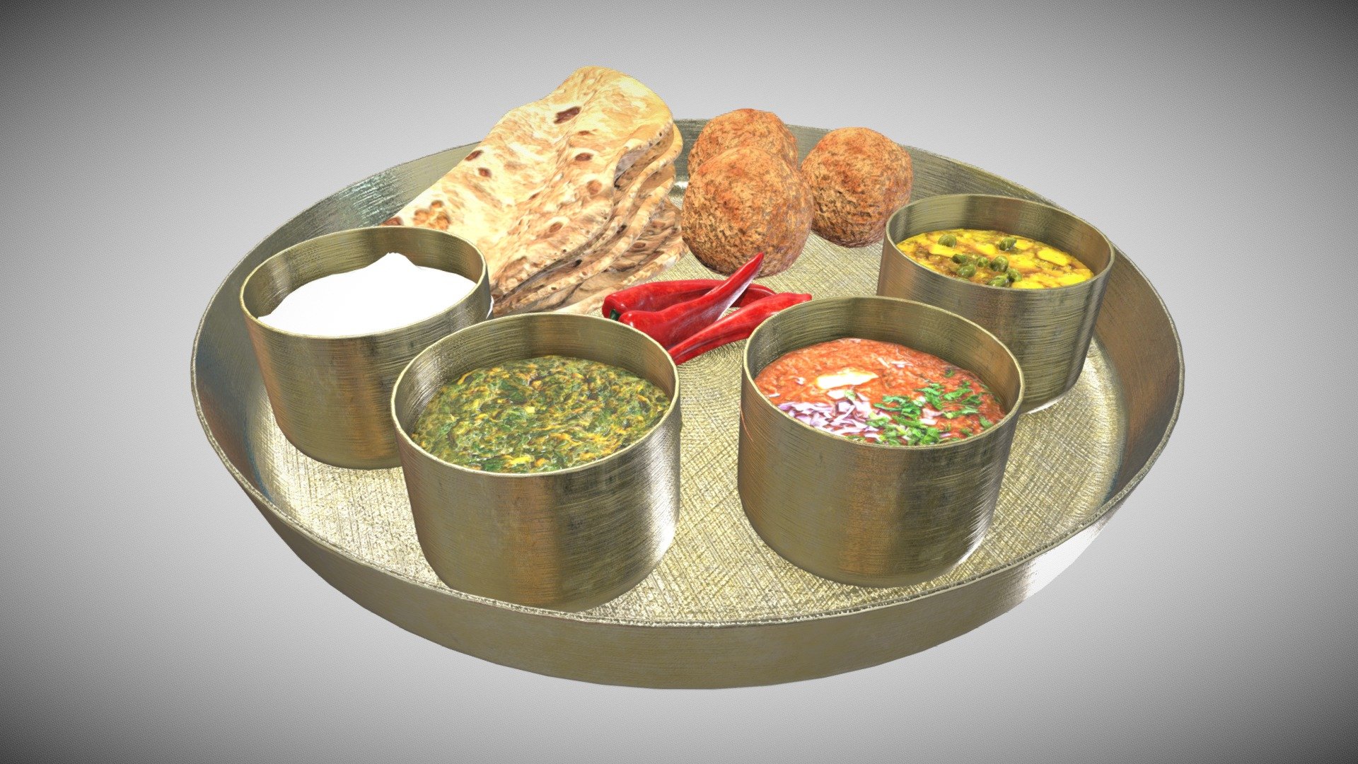 Indian Dish Roti Buy Royalty Free 3D model by Francesco Coldesina