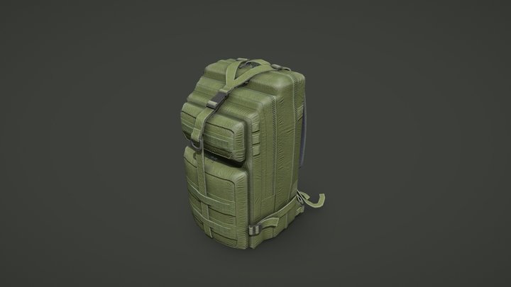 Tactical Backpack 35 Liters (Game-ready) 3D Model