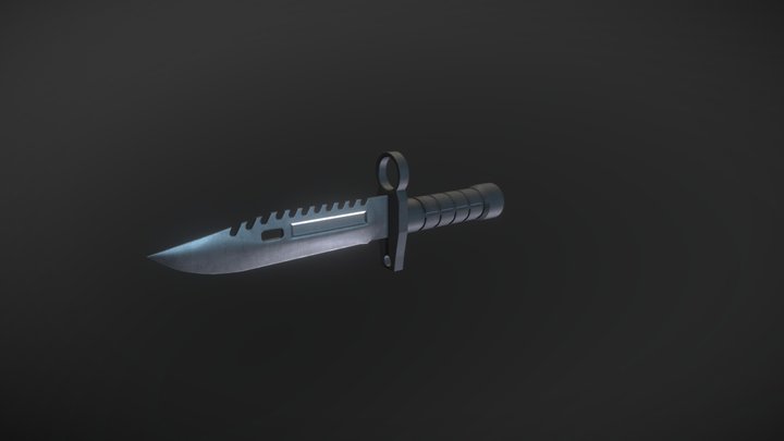 Damaged Combat Knife 3D Model