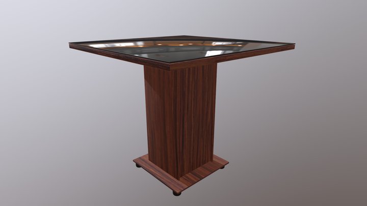 FREE Wooden Dinner Table 3D Model