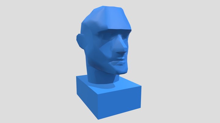 Low Poly Cubist Head 3D Model