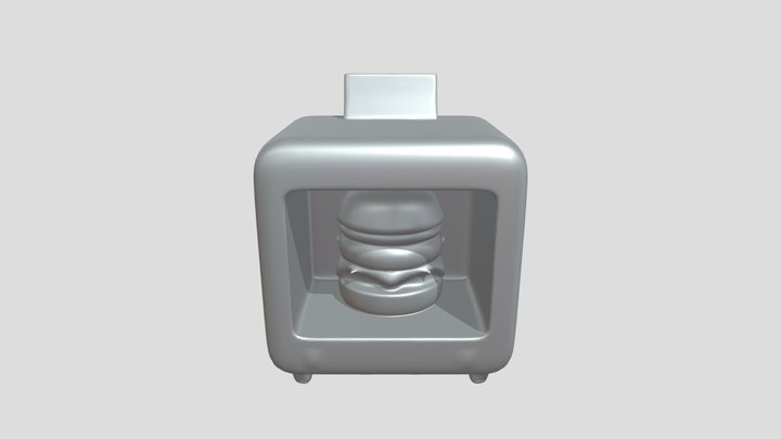 A hamburger inside a 3D printer 3D Model