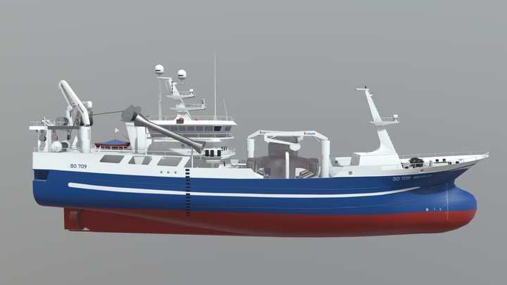 Trualer Fishing Vessel 3D Model