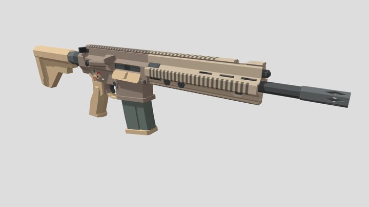 HK417 battle rifle 3D Model