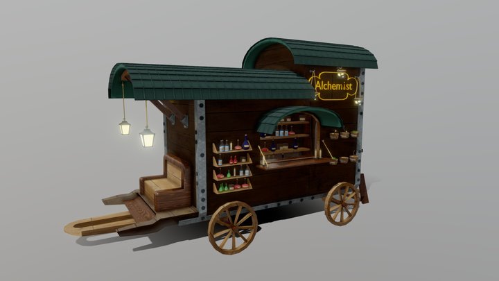 Alchemist merchant cart 3D Model