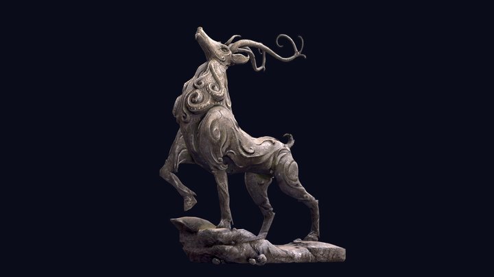 Deer Statue 3D Model