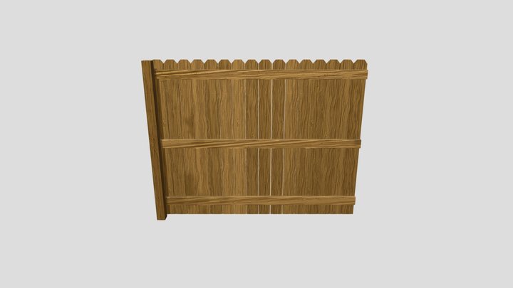 Wooden Privacy Fence 3D Model