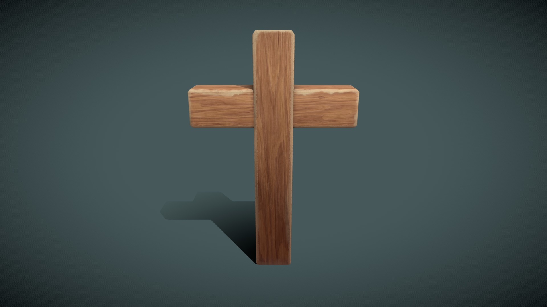 3D model Wooden Cross 3D Model - This is a 3D model of the Wooden Cross 3D Model. The 3D model is about a wooden cross on a blue background.