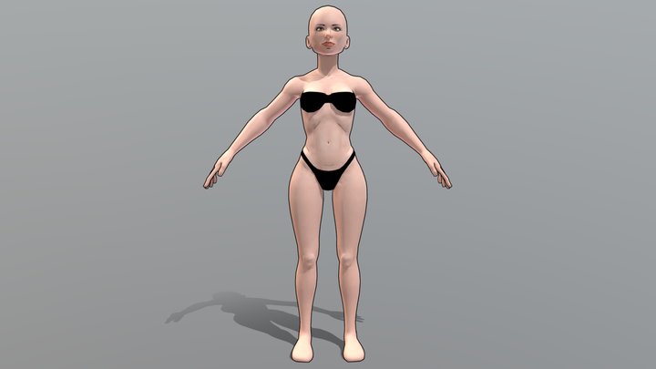 Female Stylised base model 3D Model
