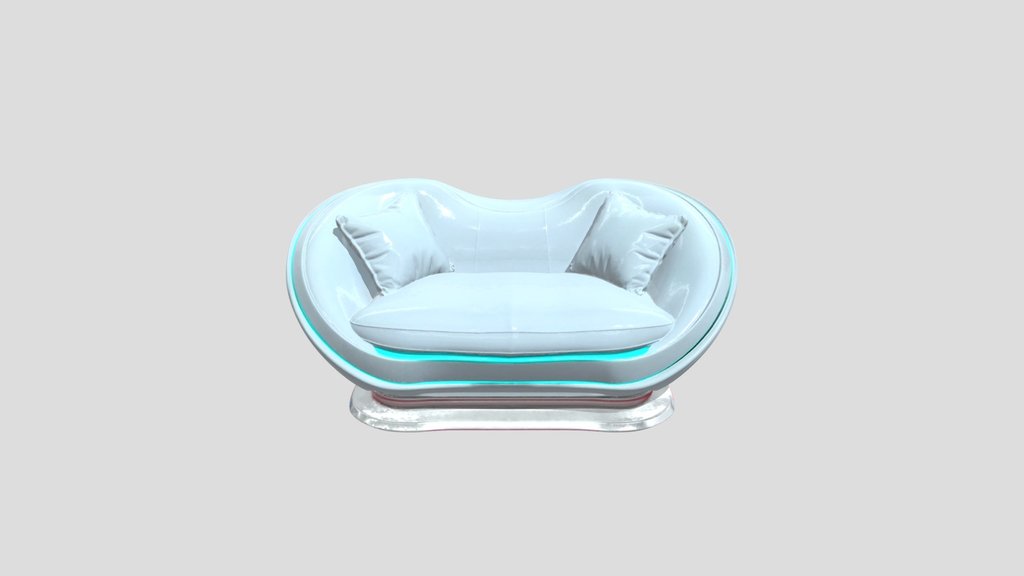 A high-quality 3D model of a futuristic sofa