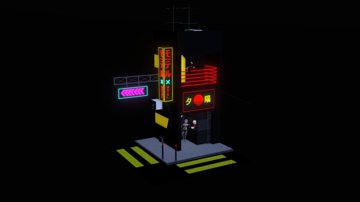 Diorama Cyberpunk 3D Model