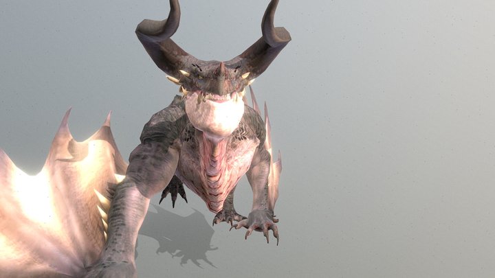 Dessert Dragon Sand Monster Attack Fbx Pbr 3D Model